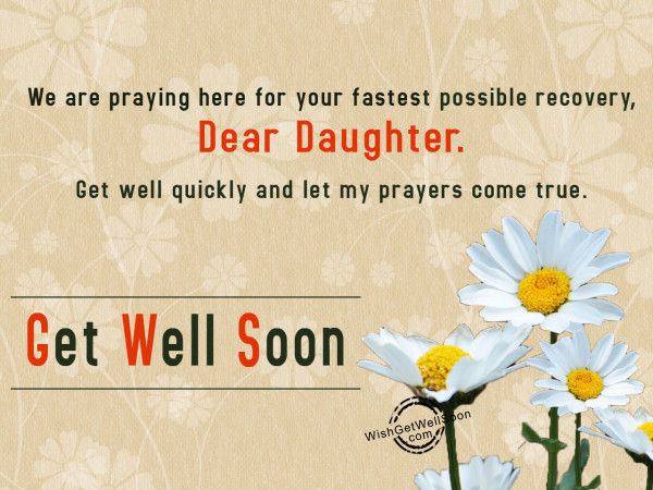 We are praying for your possible recovery