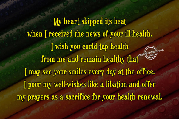My Prayers As A Sacrifice For Your Health Renewal